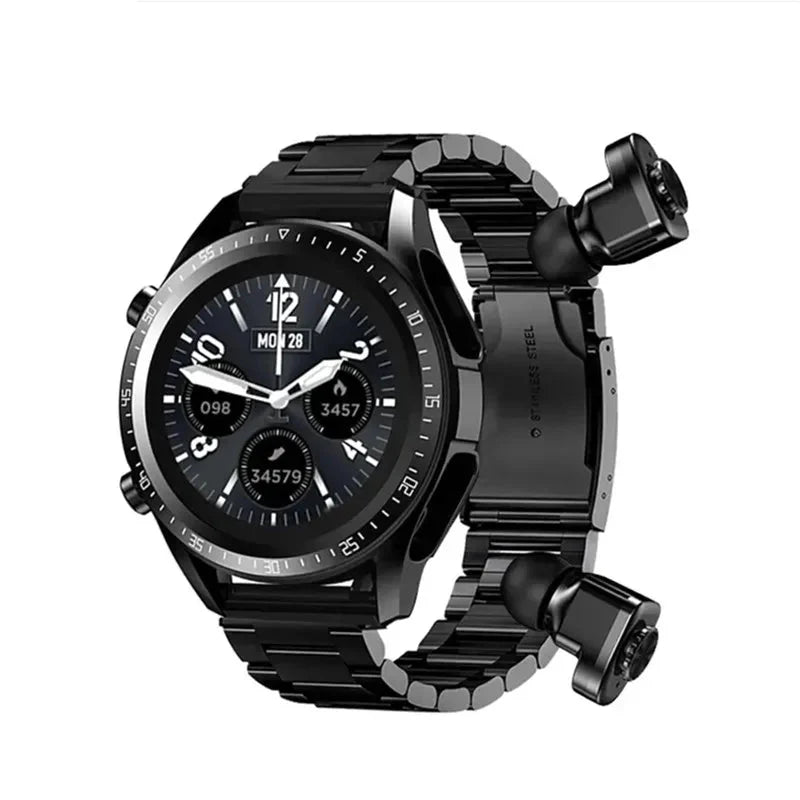2-in-1 Smartwatch with Built-in TWS Earbuds & Fitness Tracking