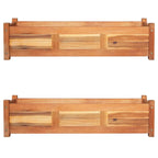 Set of 2 Outdoor Wooden Garden Beds – Acacia Timber Planters 100cm