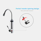 Instant Hot Water Kitchen Tap with LED Display 220V Tankless Electric Faucet Sliver