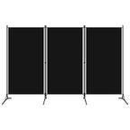 3-Panel Foldable Room Divider – Black Privacy Screen (260x180cm)