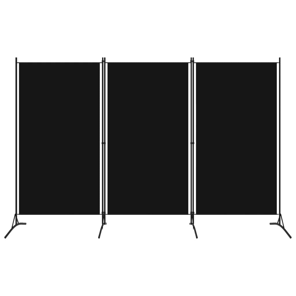 3-Panel Foldable Room Divider – Black Privacy Screen (260x180cm)