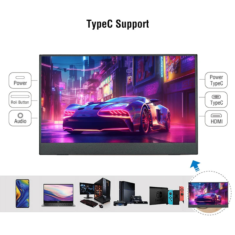 15.6" Portable Full HD Monitor 1080P USB-C