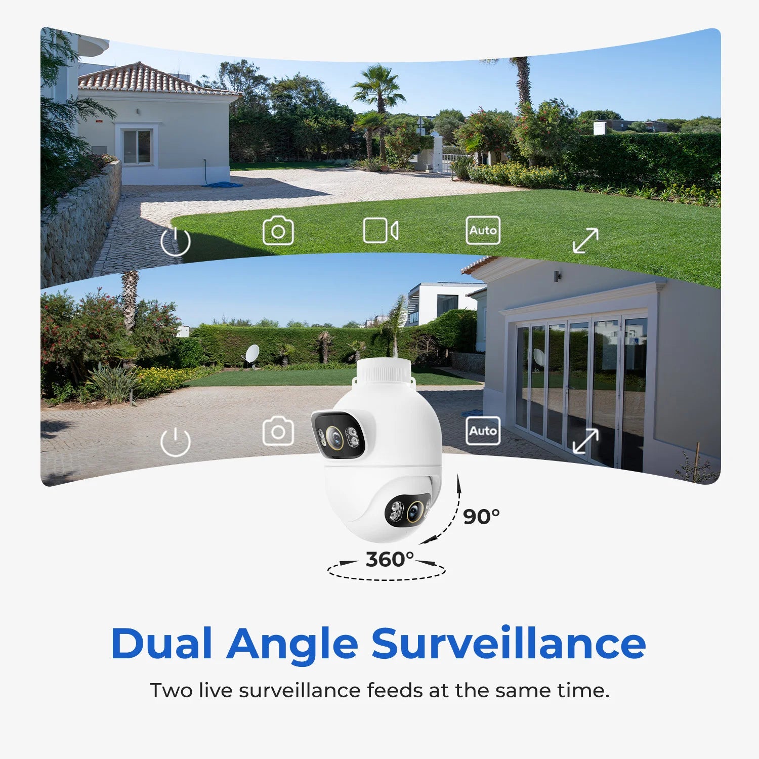 WiFi Outdoor Dual Lens Security Camera with 3K Video, Spotlight & Motion Alerts