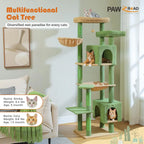 175cm Multi-Level Cactus Cat Tree with Cozy Condos and Sisal Scratching Posts