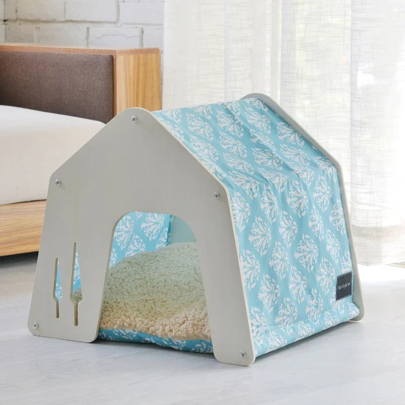 Sustainable Wood Pet House Stylish Indoor Home for Cats & Small Dogs