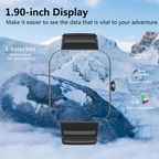 Fitness Smart Watch with Body Temp & Blood Pressure – Black Steel Strip