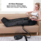 Rechargeable Foot & Leg Compression Therapy Device for Muscle Relief, Circulation Boost Black Large