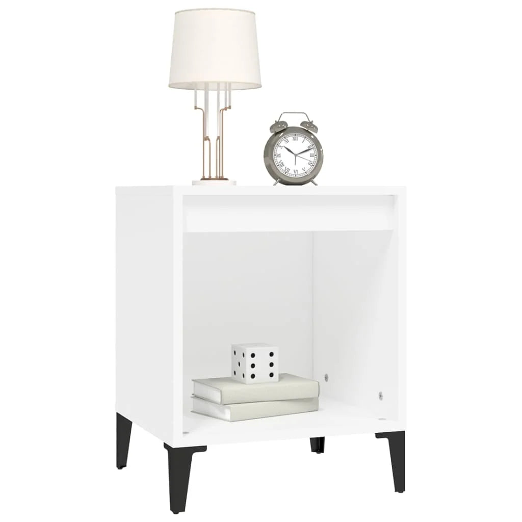2-Piece White Bedside Table Set – Compact Bedroom Storage with Drawers, 40x35x50cm