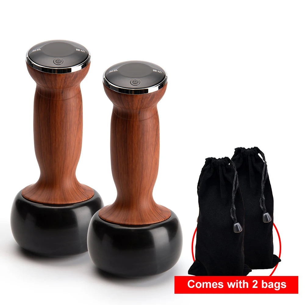 2-Pack Cordless Bian Stone Hot Compress Massagers – Portable Heated Gua Sha Therapy Tool