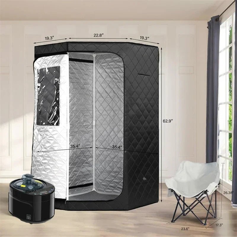 Full Size Steam Sauna Set Coffee Colour with Extra Accessories