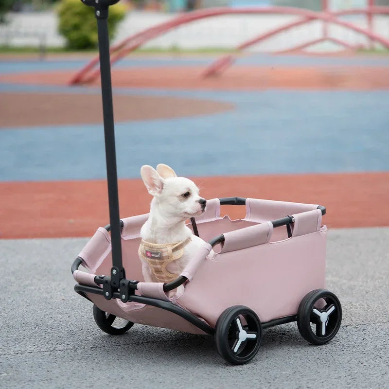 Compact Pet Trolley, Foldable, Easy Travel for Small Pets