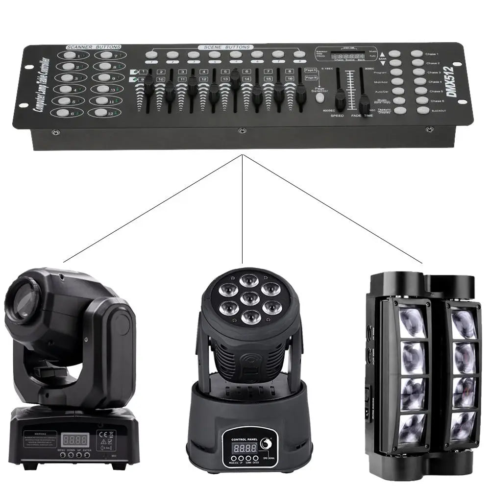 192-Channel DMX Controller Console for Stage and DJ Lighting