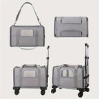 Portable Pet Carrier with Detachable Wheels Airline Approved Rolling Travel Bag for Small Cats & Dogs