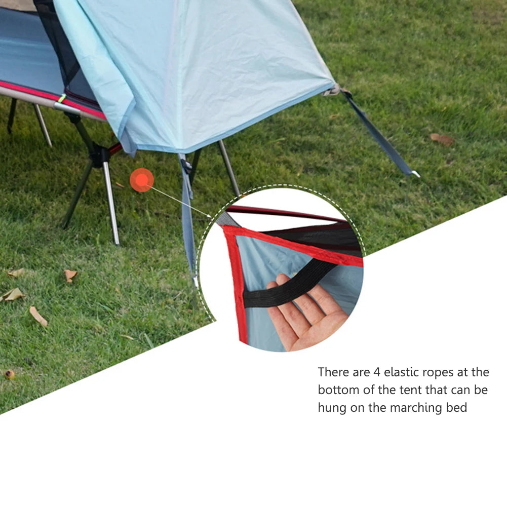 Khaki Off-Ground Camping Tent for Single Person