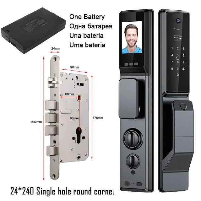 Outdoor Waterproof Smart Door Lock with Face & Fingerprint