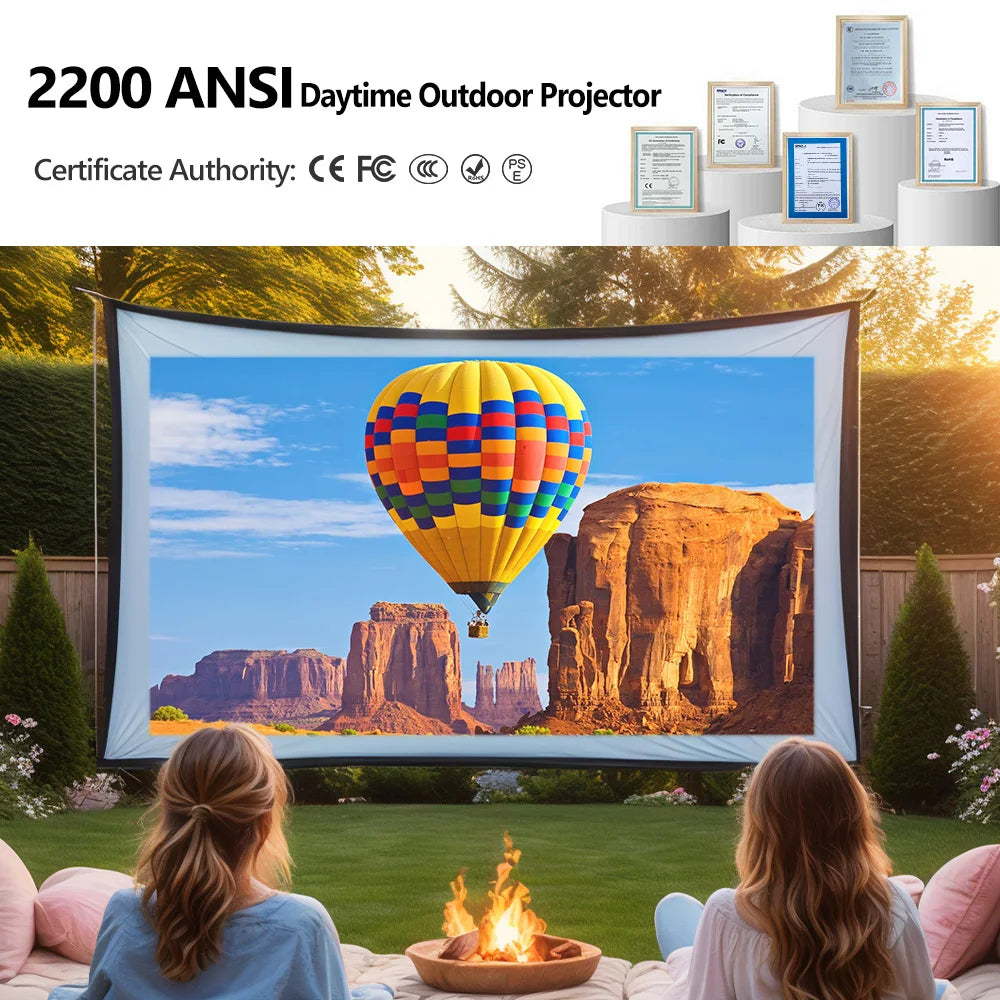 Portable 4K Home Cinema Projector Auto Focus WiFi