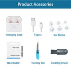 Compact CIC Hearing Amplifiers with Charging Case – 30hr Battery Skin