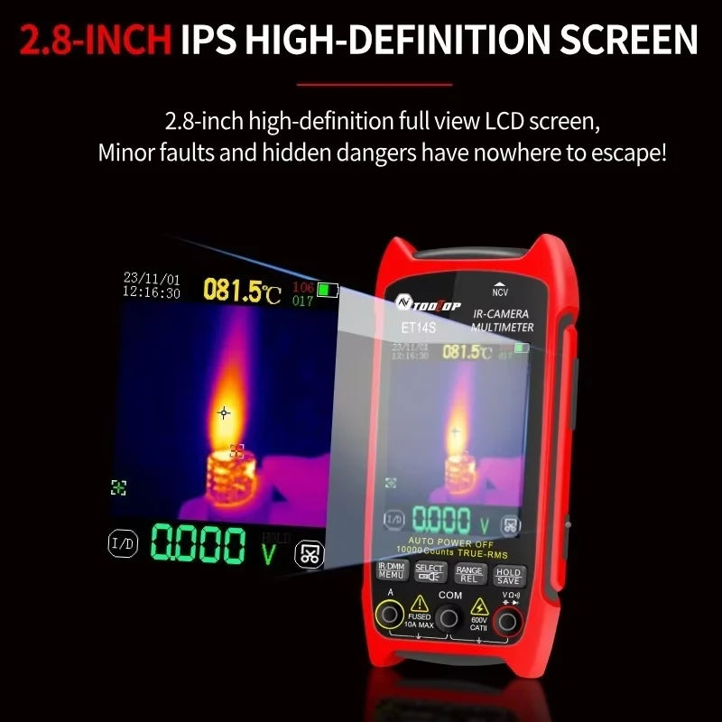2-in-1 Thermal Camera Multimeter, High Accuracy, Macro Lens