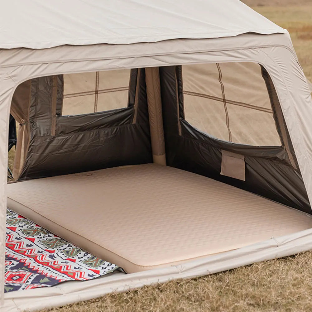 10cm Thick Beige Single Camping Air Bed with Fast Inflation