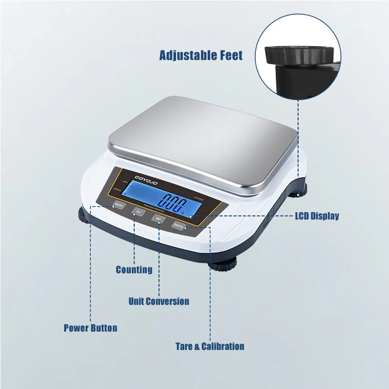 Precision Electronic Scale with Backlit LCD Display