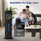 Large Room Top Fill Humidifier with 360° Nozzle & Adjustable Mist Levels