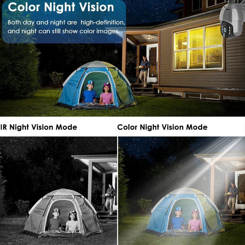 4G LTE Outdoor Solar Security Camera 5MP HD PTZ Wireless with 360° View & Night Vision