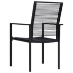 2x Outdoor Garden Chairs PVC Rattan Black – Weather-Resistant & Sturdy Frame
