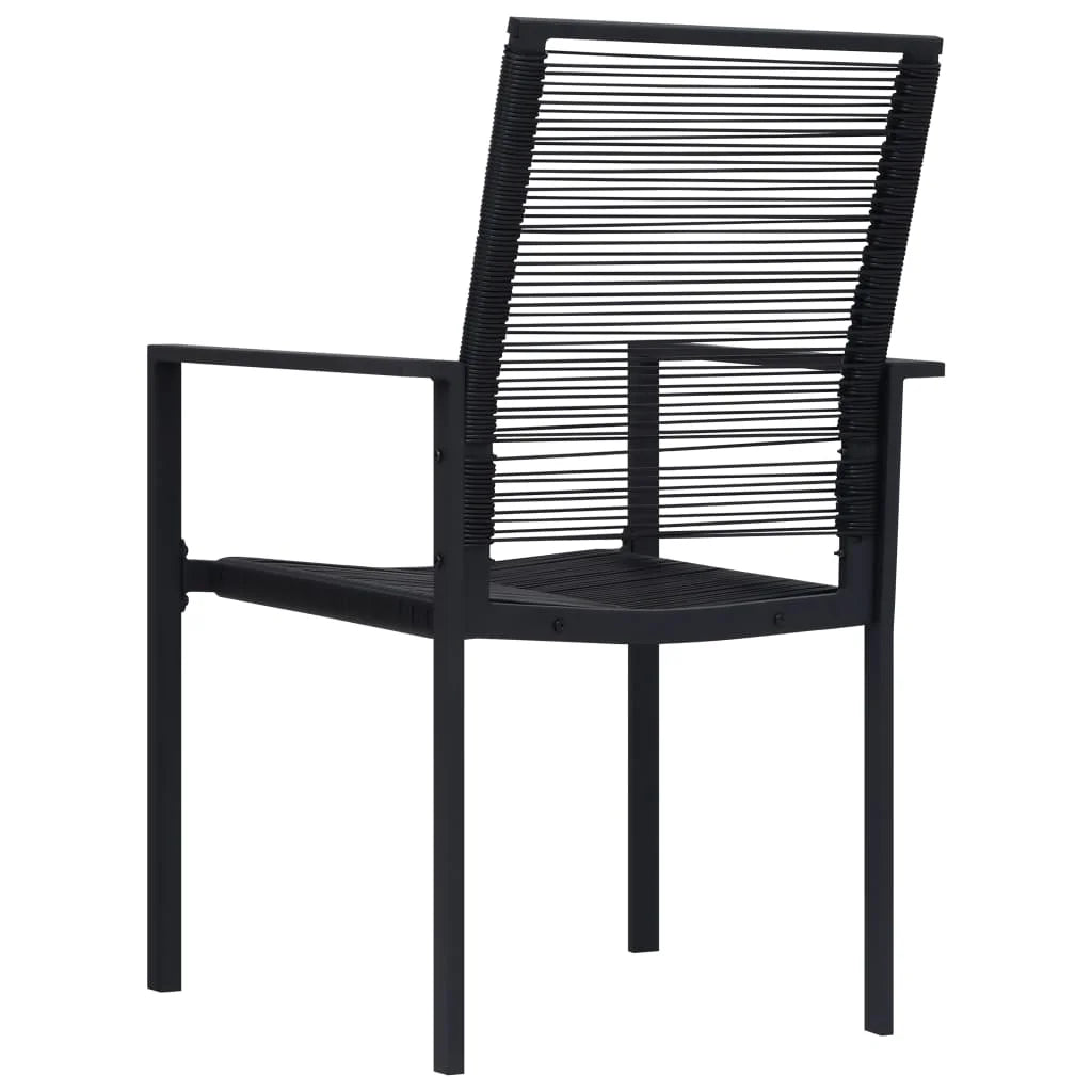 2x Outdoor Garden Chairs PVC Rattan Black – Weather-Resistant & Sturdy Frame