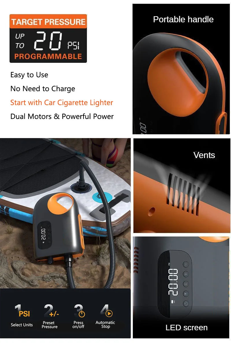 Portable 20PSI Cordless Electric Air Pump for Outdoor Use