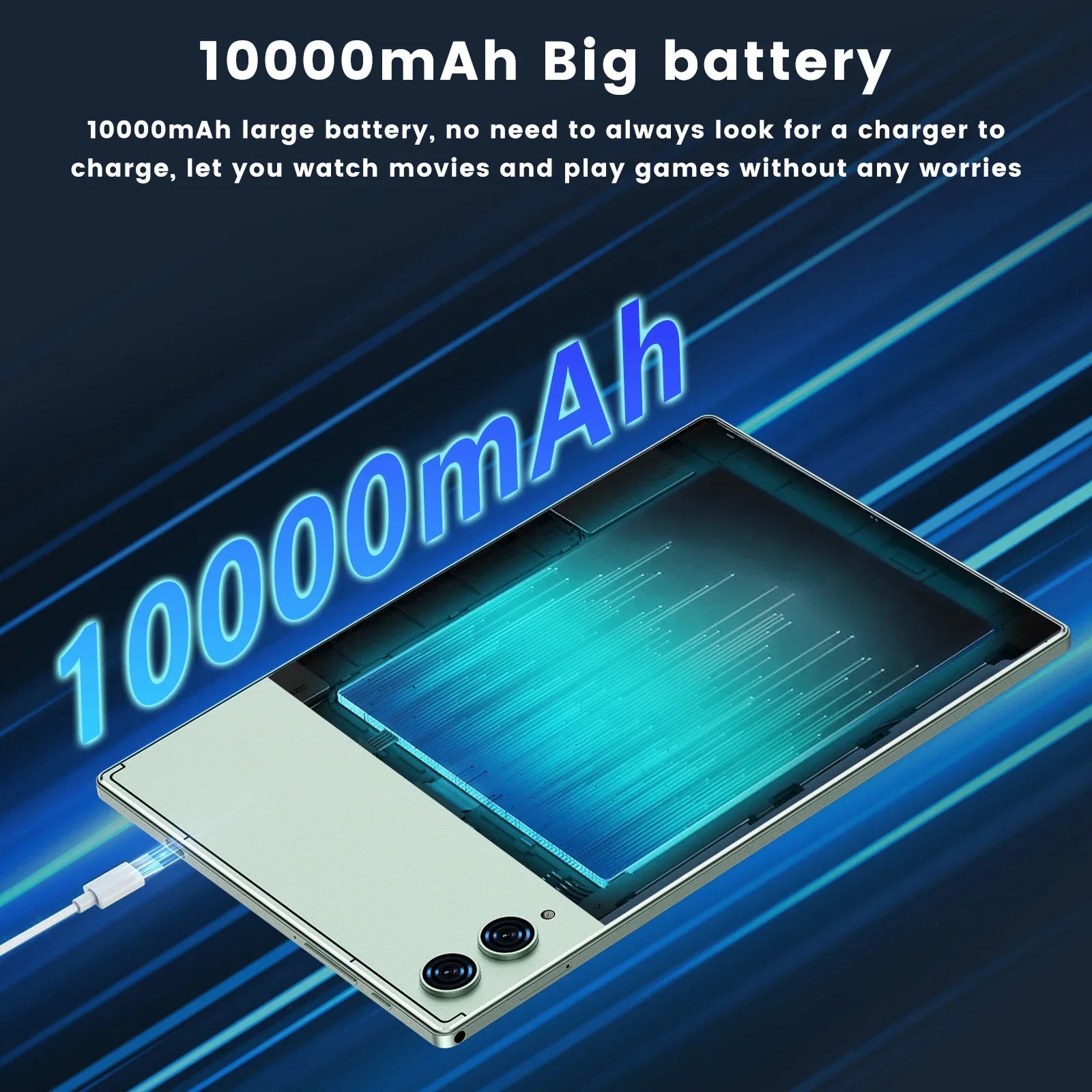 10,000mAh Battery 10.1" 4K Tablet with Keyboard