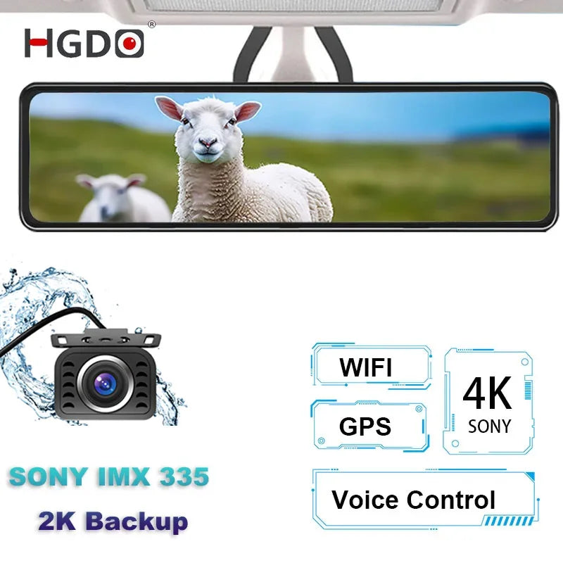 12" Touchscreen Rearview DVR with Dual Sony Cameras