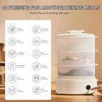12L Multi-Tier Steam Cooker for Dumplings, Vegetables & Rice with Auto Shut-Off