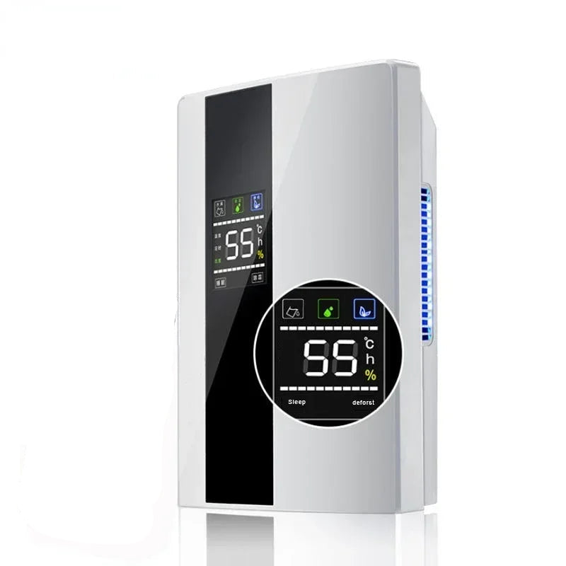 Compact 220V Bedroom Dehumidifier with Remote Control & 2.2L Tank Whisper Quiet, LED Display
