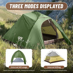 2 Person Ultralight Camping Tent with Skirt Amber
