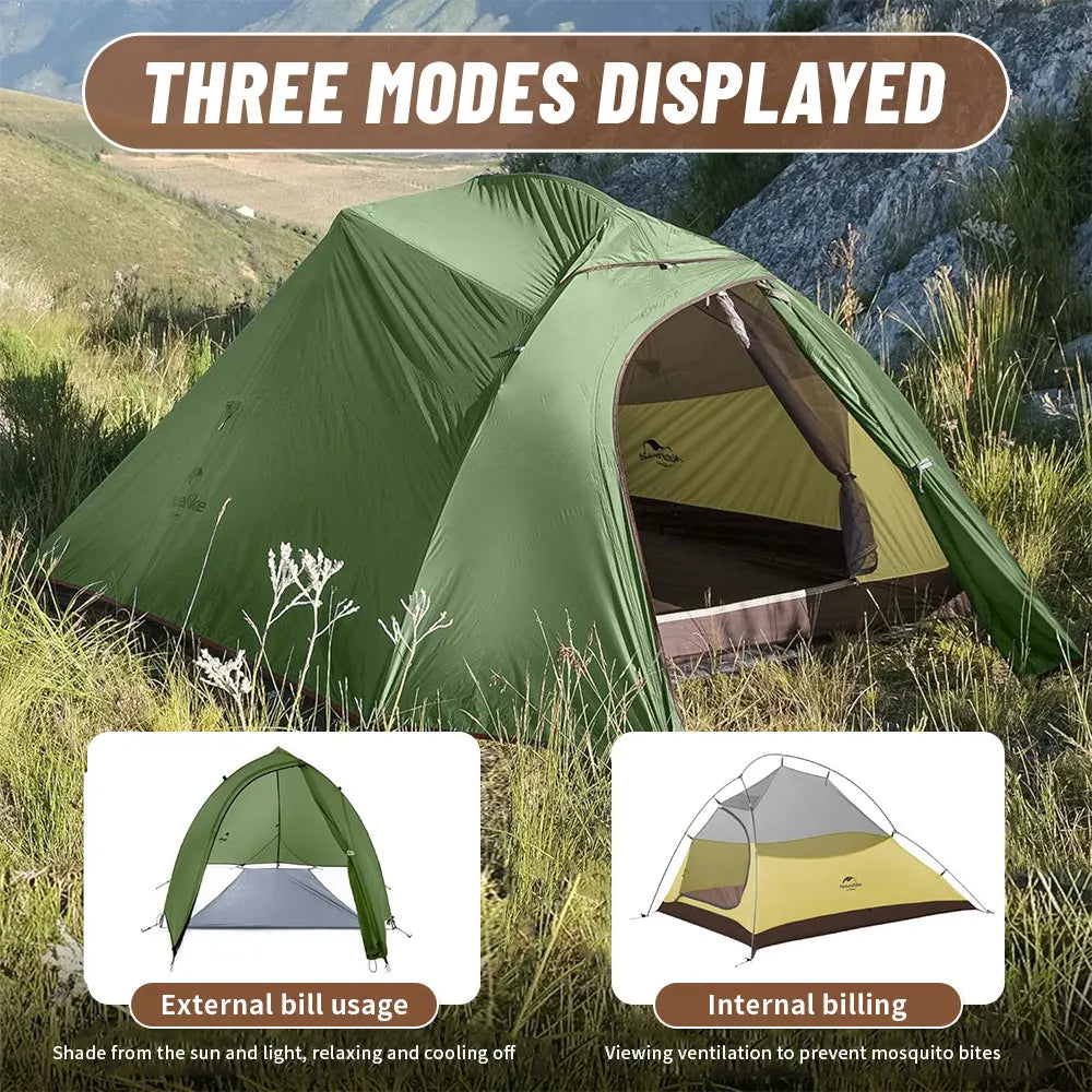 2 Person Ultralight Camping Tent with Skirt Amber
