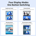 15.6" Dual-Screen Foldable IPS Monitor, Dual 1080p