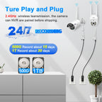 16CH Wireless CCTV Kit with AI Human Detection & Night Vision