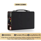 Rechargeable 300W 90Ah LiFePO4 Power Supply – Compact 220V Battery Pack for Home & Travel
