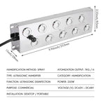 10 Head Ultrasonic Mist Maker with 12V Power for Greenhouse & Hydroponics