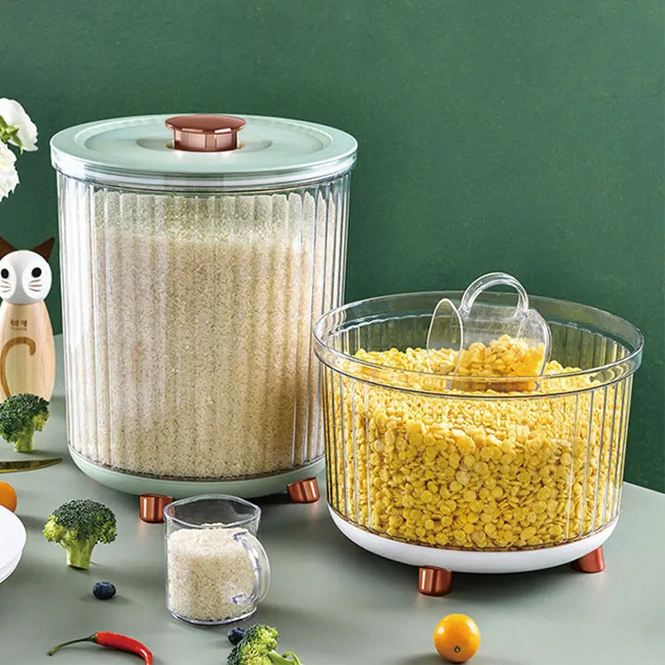 10KG Clear Plastic Food Storage Bin with Lid – Pink