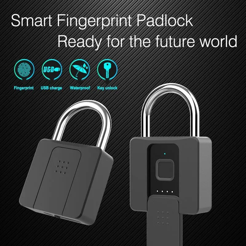 Bluetooth Fingerprint Padlock with App Control & Mechanical Key Backup