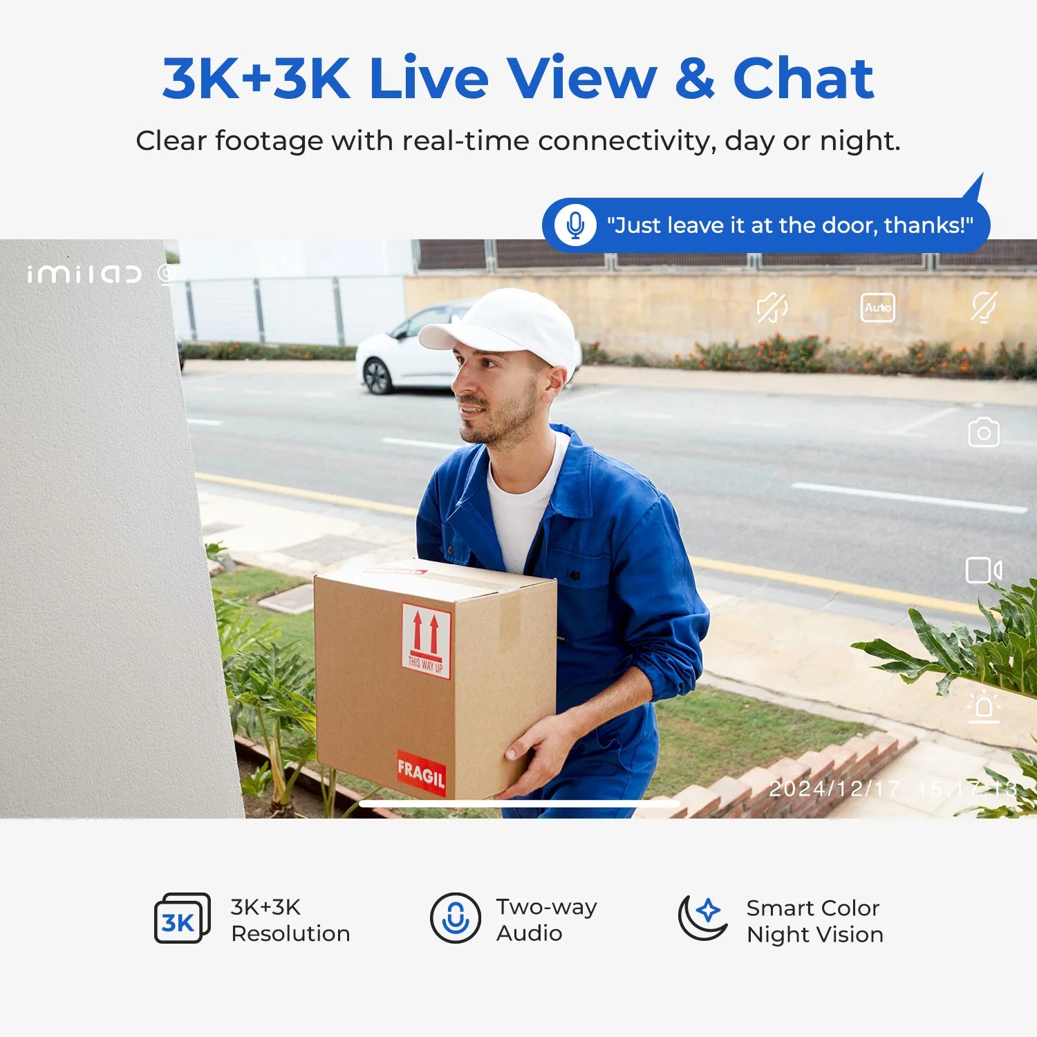 WiFi Outdoor Dual Lens Security Camera with 3K Video, Spotlight & Motion Alerts
