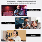 Professional Large Diaphragm Condenser Microphone with Filter