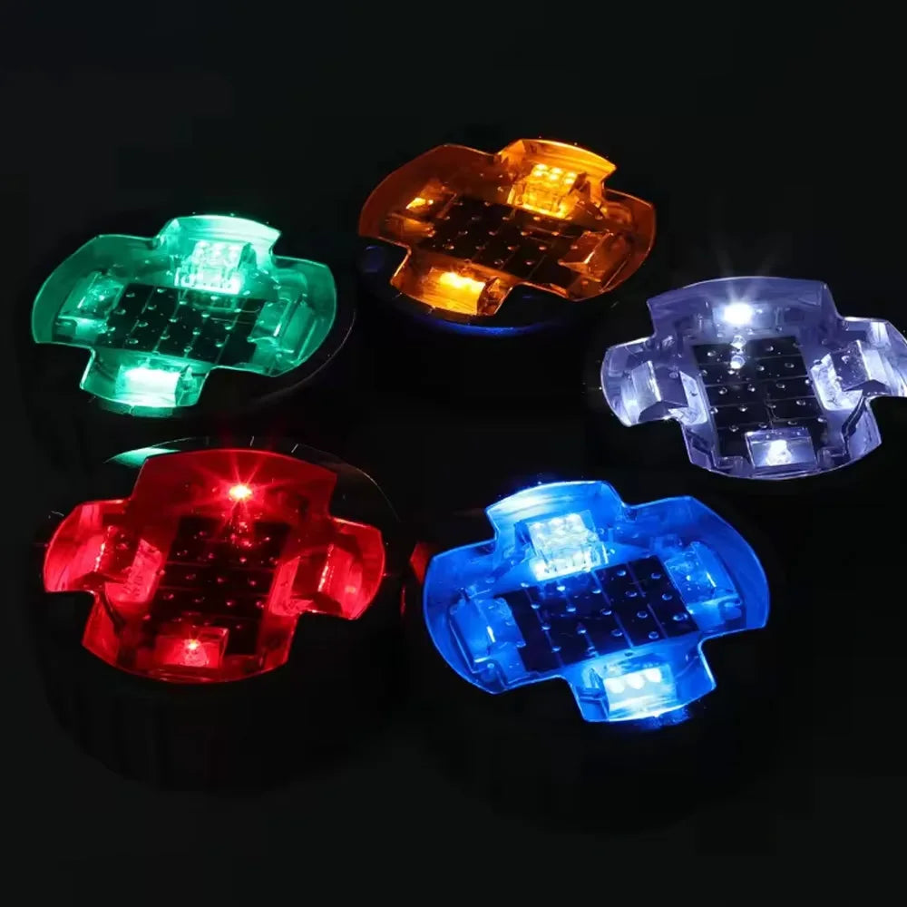 Heavy-Duty Solar LED Road Stud Light – Waterproof 120mm Round Embedded Marker for Outdoor Paths