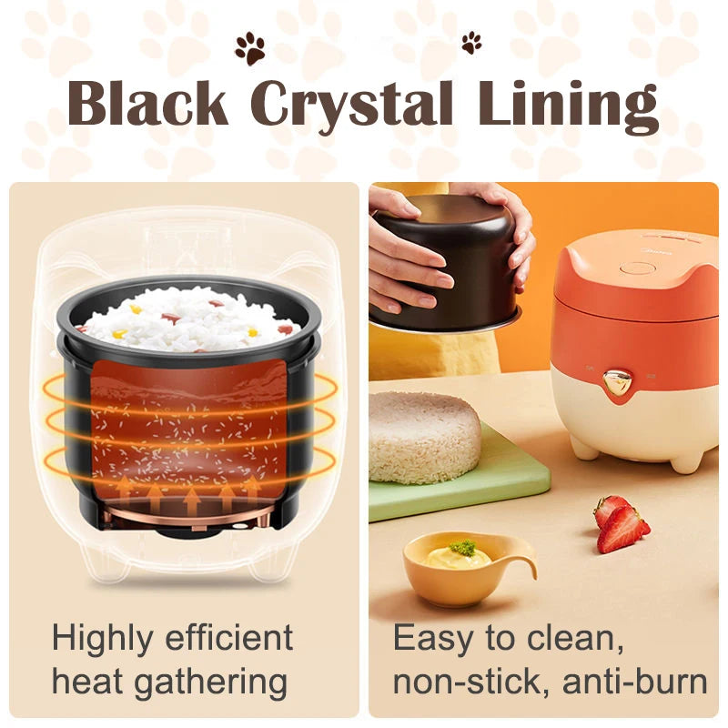 1.2L Portable Rice Cooker – Non-Stick Inner Pot, Travel-Friendly Design