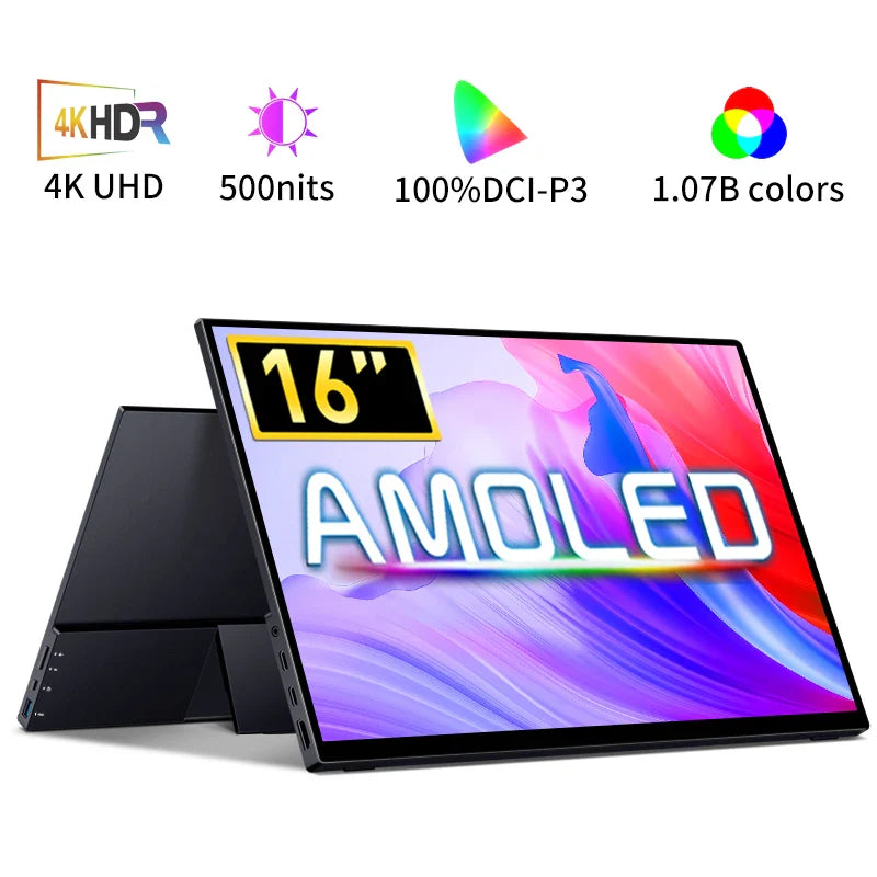 16" 4K OLED Portable Monitor with USB-C and HDMI
