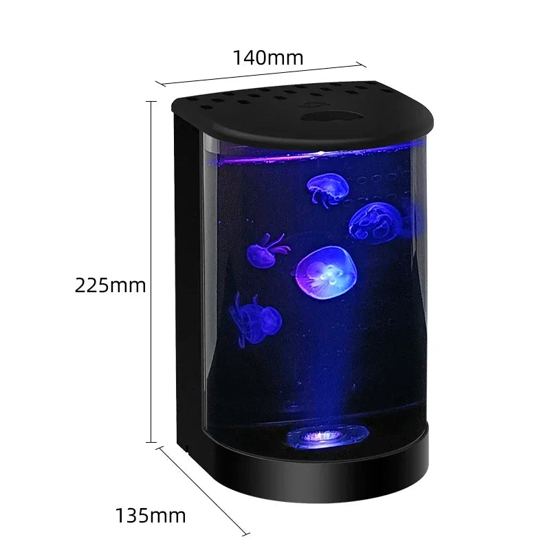 Mini 2.8L Desktop Aquarium LED USB-Powered Fish Tank for Home and Workspace