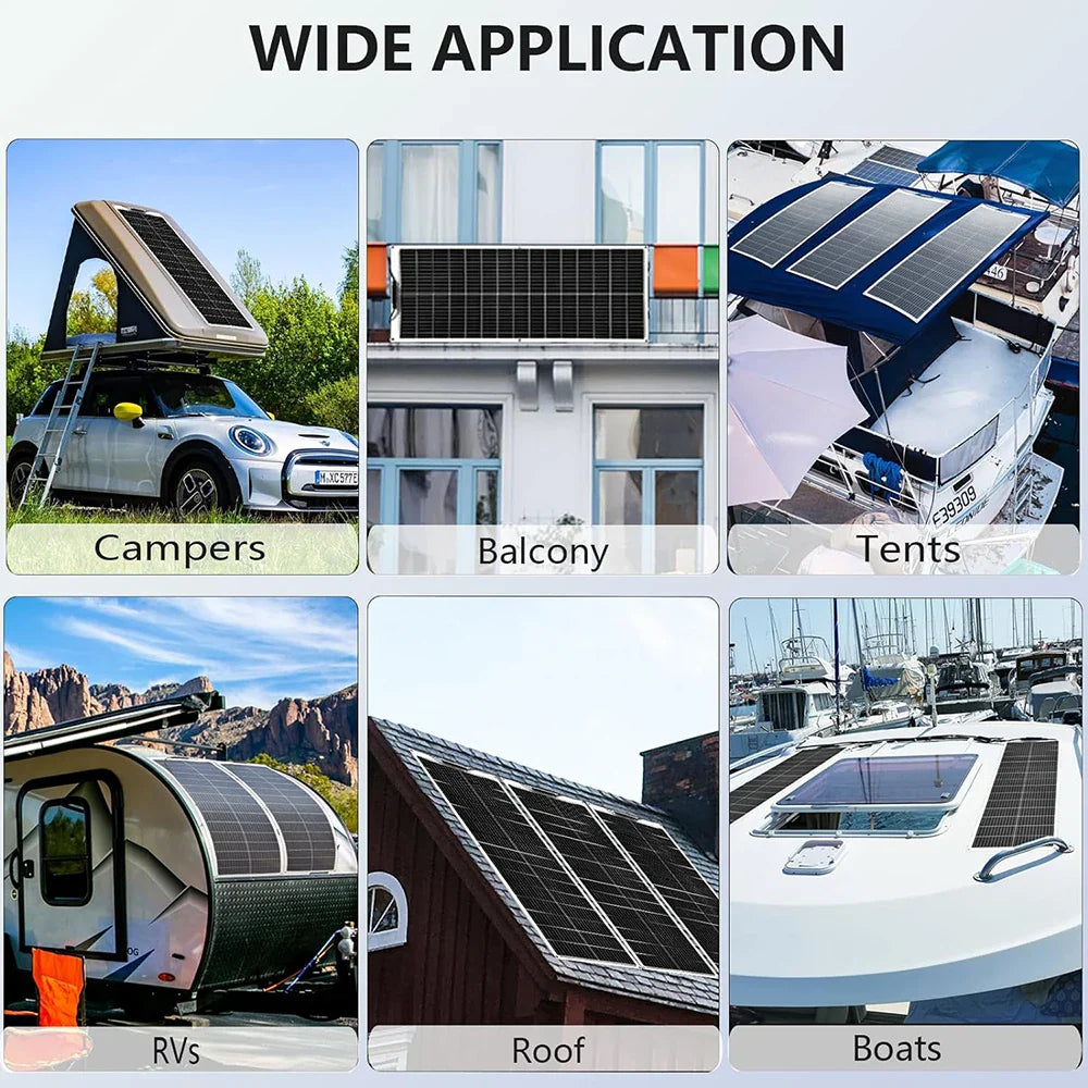 100W Flexible Monocrystalline Solar Panel Lightweight