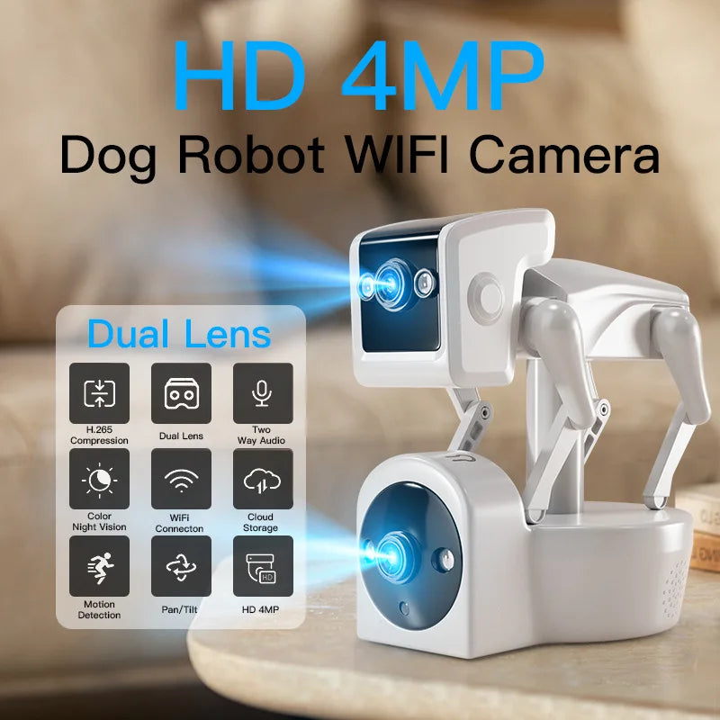 Indoor Security Robot Dog Camera with Voice & Alerts  add 128GB card