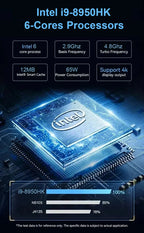 Mini Desktop PC Portable Intel i9 16GB RAM 1TB SSD Black